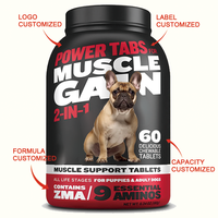 Complément alimentaire pour chiens de grande race, chiots et chiens adultes, à haute teneur en protéines, pour la croissance musculaire et la prise de masse, sous forme de friandises molles.