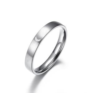 Classique <span class=keywords><strong>argent</strong></span> acier inoxydable Simple lune soleil anneau Pari fille garçon mode étudiant Couple anneau - Product Image 4