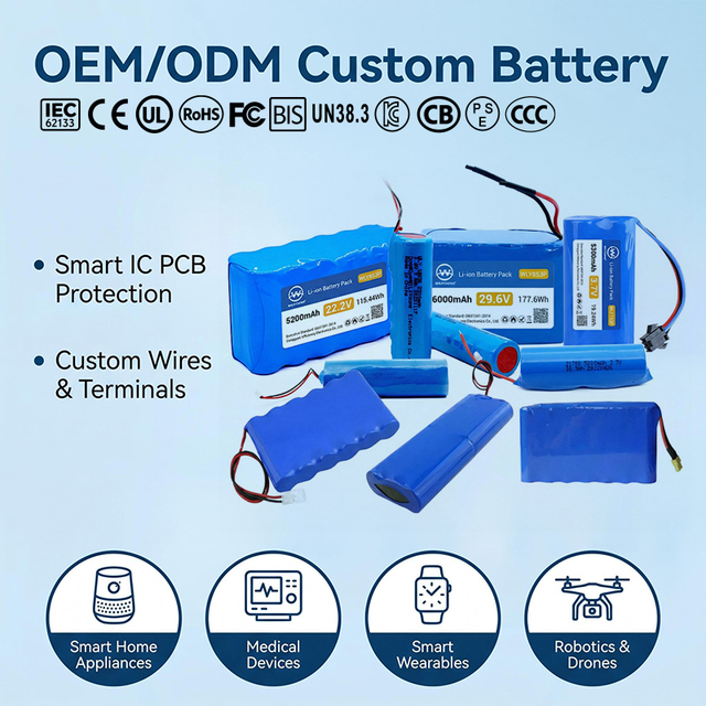 KC CE Certified 7.4V 2000-6000mAh LiCoO2 Cathode 500 Cycles 18650 Lithium Ion Battery Pack