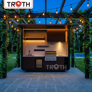 Isla de Cocina Modular de Lujo para Exteriores, Impermeable, con Gabinetes de Aluminio para Parrilla, Ideal para Jardines, Resorts Ecológicos y Villas - Product Image 1