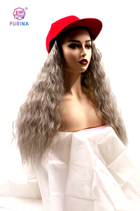 Furina Fashion beauty <span class=keywords><strong>parrucca</strong></span> appassionato e Hip hop girl fluffy <span class=keywords><strong>afro</strong></span> wave <span class=keywords><strong>parrucca</strong></span> sintetica lunga <span class=keywords><strong>bionda</strong></span> e grigia - Product Image 5