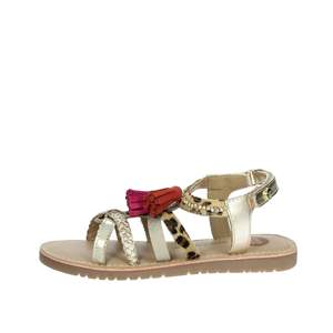 Sandalias Planas Gioseppo con Estampado de Leopardo Dorado y Borlas para Mujer - Product Image 1