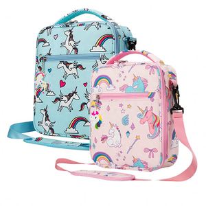 Sac isotherme miniature personnalisé imprimé licorne de dessin animé, sans BPA, 600D SHANGHONG, boîte à lunch pour enfants, bandoulière portable - Product Image 1