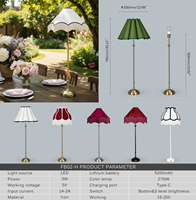 Lampe de table sans fil nordique de 23 pouces, personnalisable, en tissu, pour restaurants, décoration de mariage, lecture, groupe, rechargeable