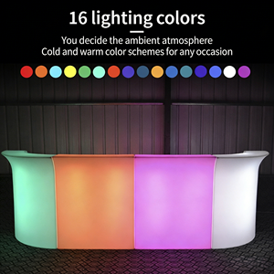 CoolQing Meuble <span class=keywords><strong>de</strong></span> bar LED personnalisé, étanche RGB, IP65, pour KTV, bar extérieur, comptoir haut, cocktail, boîte <span class=keywords><strong>de</strong></span> nuit, événement, fête - Product Image 6
