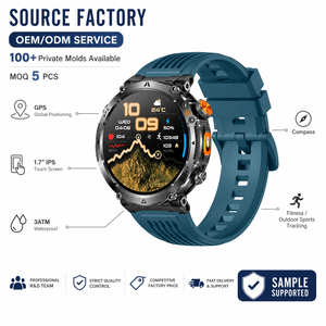 Nouvelle Montre Connectée GPS Sportive d'Extérieur HT42 2026 avec Écran IPS Tactile 1,7 pouces, Étanchéité 3 ATM, Boussole Fitness Android et Bracelet en Gel de Silice - Product Image 1