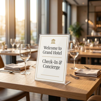Support de présentation de prix en acrylique de type L personnalisé A4/A5/A6, porte-menu et porte-affiches de table pour restaurant