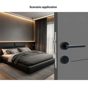 Nhà sản xuất trực tiếp xinjj 2025 mô hình mới bền Bảo mật cao màu đen hiện đại khóa cửa thép không gỉ đặt dễ dàng cài đặt - Product Image 6