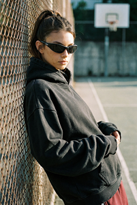 Sweat-shirt à capuche en molleton épais personnalisé avec logo, chaud pour l'hiver, coupe oversize, finition délavée vintage - Product Image 5