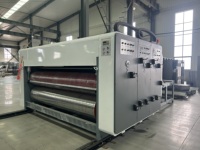 Machine semi-automatique d'impression et de découpe de boîtes en carton ondulé à 3 couleurs, pour boîtes à pizza, avec impression flexo et découpe