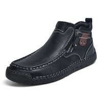 Bottes décontractées pour hommes en cuir PU, chaussures de course respirantes pour hommes, bottines légères pour la marche, chaussures de sport d'extérieur 2025