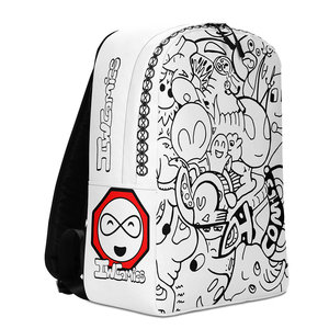 IW Comics # Sac à dos minimaliste pour filles, 49 compartiments, en nylon imperméable avec fermeture éclair, motif dessin animé - Product Image 5