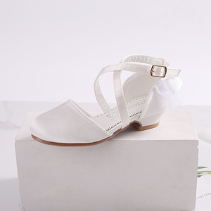 <span class=keywords><strong>Scarpe</strong></span> da festa nuziale in raso <span class=keywords><strong>con</strong></span> fiocco bianco per ragazze <span class=keywords><strong>scarpe</strong></span> da banchetto - Product Image 6