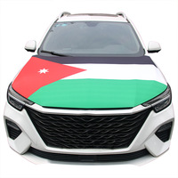 Housse de capot de voiture avec drapeau national de la Jordanie, housse de moteur de voiture avec drapeau, vente en gros, tissu élastique personnalisé, vente directe d'usine