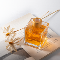 Bouteille de diffuseur vide de 50ml 90ml 200ml 60ml 100ml Bouteilles de diffusion d'aromathérapie carrées en verre transparent