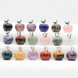 Nieuwe Natuurlijke Crystal Agaat Amethist Crystal Kleine Apple Hanger Diy Sieraden Ketting Hanger Raw Stone Crystal Arts