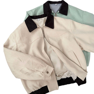 Abito fringuello da <span class=keywords><strong>uomo</strong></span> Casual oversize giacca antivento <span class=keywords><strong>Beige</strong></span> Vuitton sottile chiusura con cerniera con Logo frontale <span class=keywords><strong>cappotto</strong></span> Streetwear - Product Image 2