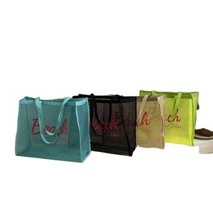 Whosale Shopping Custom Logo Print Large Net Mesh Gym Beach <b>Tote</b> <b>Bag</b> for Beauty Counter Gift - Product Image 1