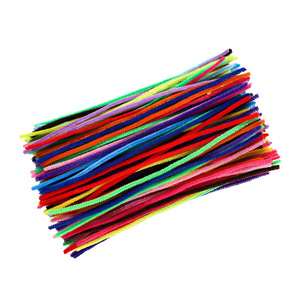 Diferentes colores, 6mm, 100 Uds., palos suaves peludos, limpiador de tuberías artesanales, tallos de chenilla, alambre torcido, palos de felpa para manualidades de chico DIY - Product Image 1