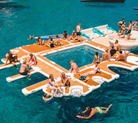 Piscine flottante modulaire portable pour la mer ouverte avec filet en maille de qualité marine pour yacht, plage, lac, piscine gonflable pour la baignade en mer