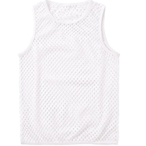 Sexy Style Male Casual Knitted Hollow Mesh Quick Dry Breathable Sleeveless Tank Top - Product Image 3