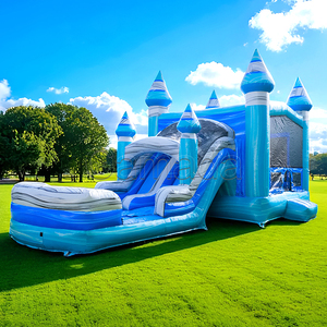 Queen Theme Kids <b>Playhouse</b> Bouncy Castle Water Slide Pool Inflatable Bouncer Eco-friendly Waterproof 1000kg Capacity for Parties - Product Image 2