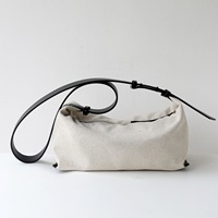 Sac Hobo Minimaliste 2026 avec Sangle Nouée en Cuir Pleine Fleur et Lin Pur pour Femme – Sac à Main Bandoulière et Épaule