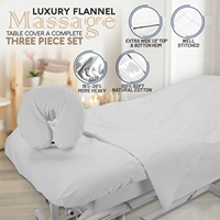 Ensemble de draps de table de massage en flanelle 100% coton extra épais, housse de repose-tête de massage, drap-housse et drap plat