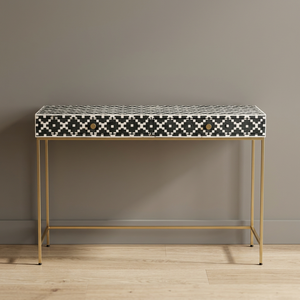 Mesa de Centro Moderna Ecológica Hecha a Mano de Alta Calidad con Incrustaciones de Hueso de Búfalo y Marco de Madera, Fácil de Limpiar - Product Image 1