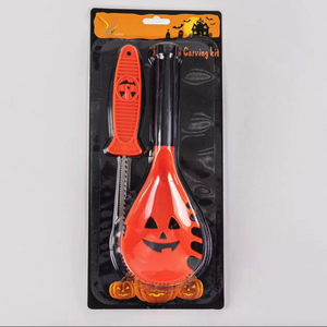 Kit Complet de Sculpture de <span class=keywords><strong>Citrouille</strong></span> Ultime – 11 Outils, Gabarits et Cuillère pour un Artisanat d'Halloween Facile - Product Image 3