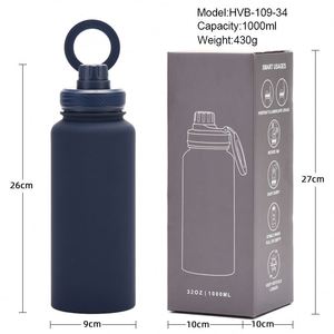 Botella de Agua Portátil de Acero Inoxidable con Aislamiento de Doble Pared, Ecológica, con Logotipo Personalizado, Tapa Magnética y Soporte para Teléfono, 32 oz, NUEVA - Product Image 6