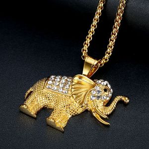 Collar con Colgante de Elefante del Zodiaco, de Acero Inoxidable Chapado en Oro con Pedrería, Unisex, Regalo, Joyería, Marca Yúnique - Product Image 3