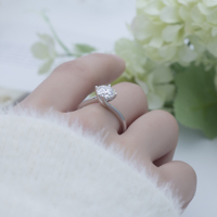 Messi Bijoux MSR-657 18k Blanc Or 7mm RD Moissanite Anneau En Gros