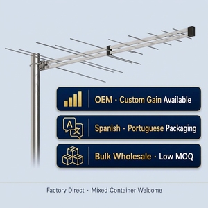 Antena de TV Digital Yagi para Exteriores, 11-13dB de Alta Ganancia, ISDB-T DVB-T, Montaje en Poste de Aluminio, Preensamblada, Fácil Instalación para Latinoamérica - Product Image 1