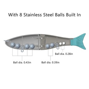 Leurre de pêche dur pour brochet, truite et achigan, type <span class=keywords><strong>Swimbait</strong></span>, Minnow, Glide Baits, 7in/2.2oz 4.5in/0.65oz - Product Image 4