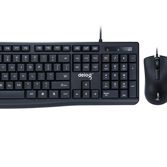 Deiog DY-813S Wired USB Keyboard Mouse Set 104-Key 1600dpi Ergonomic Design Multimedia Function Keys Programmable Home Office
