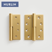 Charnière de sécurité amovible NURLIN en laiton massif pour porte battante de salle de bain publique, finition bronze antique, or, noir mat, brossé