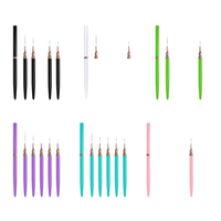 Ensemble de stylos à ongles double UV en plastique avec gel liquide pour la peinture florale et le dessin pour le nail art