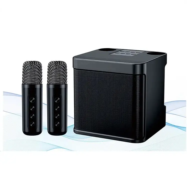 Điện tử Tiện Ích WJ-A826 Mini Karaoke Loa Với Mic Di Động Bluetooth Loa Không Dây Kép Microphone Karaoke Loa