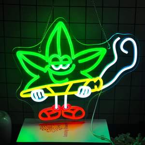 Enseigne néon LED en forme de feuille de tabac, idéale pour la décoration murale de chambre, salon, bar, salle de jeux, ou comme cadeau. - Product Image 4