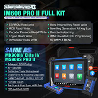 Programador de Llaves de Auto MaxiIM IM608PRO II 2, Herramienta OBD2 para Vehículos con Limpiador de Inyectores de Combustible para Audi Q5/A5/Q7