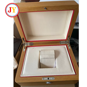 Wooden <b>Watch</b> Box Travel <b>Watch</b> <b>Case</b> Red Interior Faux Leather Lined Gift Packaging Custom Logo Famous brand <b>Watch</b> Box - Product Image 5