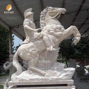 실물 크기 고전 천연석 대리석 기사 병사 동상 - Product Image 3