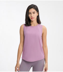 Camiseta sin mangas de Yoga informal para mujer, gran oferta de verano, poliéster transpirable, Color puro, sin mangas - Product Image 3