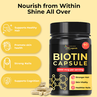 Capsules d'astaxanthine à formule personnalisée favorisant la croissance des cheveux et des ongles, améliorant l'élasticité de la peau, complément de biotine sans gluten