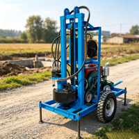 Foreuse de puits d'eau diesel à alimentation directe usine avec pompe moteur 3kW 4kW, tube de forage 50mm, machine portable, profondeur max. 150m, export