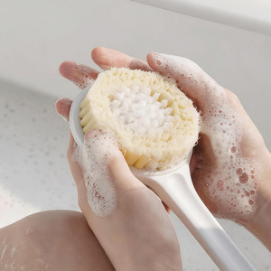 Bath Brush Soft Bristle Long Handle Oval Shape <b>Body</b> Scrubber Shower Back Scrubber Nylon PP Material - Product Image 3