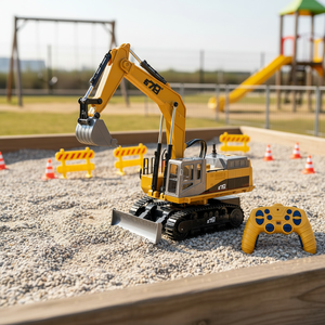 <span class=keywords><strong>Mini</strong></span>-excavatrice RC hydraulique en plastique à l'échelle 1/14 avec télécommande, câble USB et chargeur, fonctionnalités expertes - Product Image 4