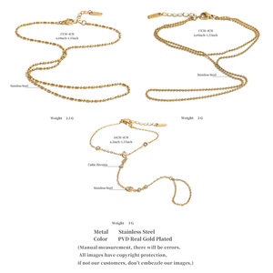 JINYOU 4601 Pulsera de Dedo Ajustable de Acero Inoxidable <span class=keywords><strong>con</strong></span> Baño de Oro PVD, Cadena de Cuentas y Circonita Cúbica, Resistente al Agua, de Moda - Product Image 6
