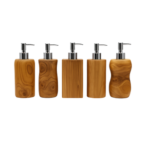 ARTERRA Distributeur de savon liquide rechargeable en teck massif écologique de luxe, fabriqué à la main, avec un design moderne pour la salle de bain - Product Image 1